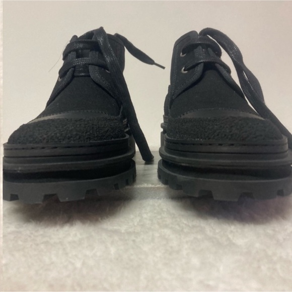 A.P.C Faustine Basse Ankle Boots Size 9 Shoes Lace Up Black Canvas New - Picture 12 of 14